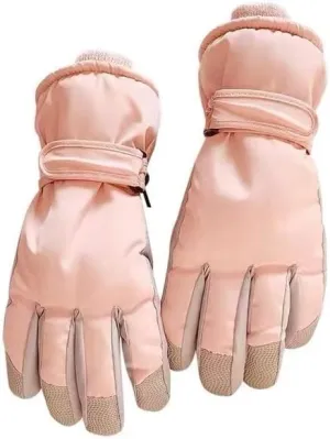 JSEIAJB Ski Gloves Women's Winter Touch Screen Plus Velvet Thick Down Cotton Warm Mountaineering Riding