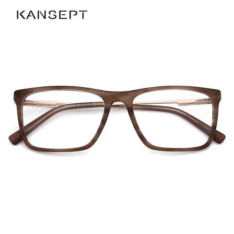 Kansept Men's Full Rim Square Acetate Frame Eyeglasses Mg6104