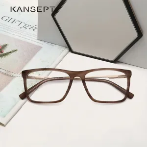 Kansept Men's Full Rim Square Acetate Frame Eyeglasses Mg6104