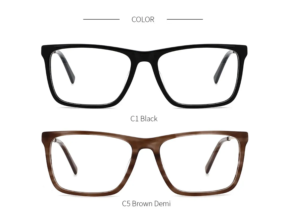 Kansept Men's Full Rim Square Acetate Frame Eyeglasses Mg6104