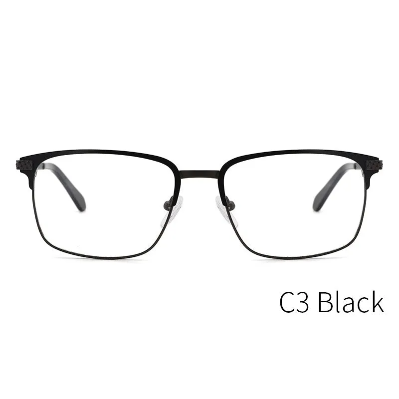 Kansept Men's Full Rim Square Stainless Steel Alloy Frame Eyeglasses Tm004
