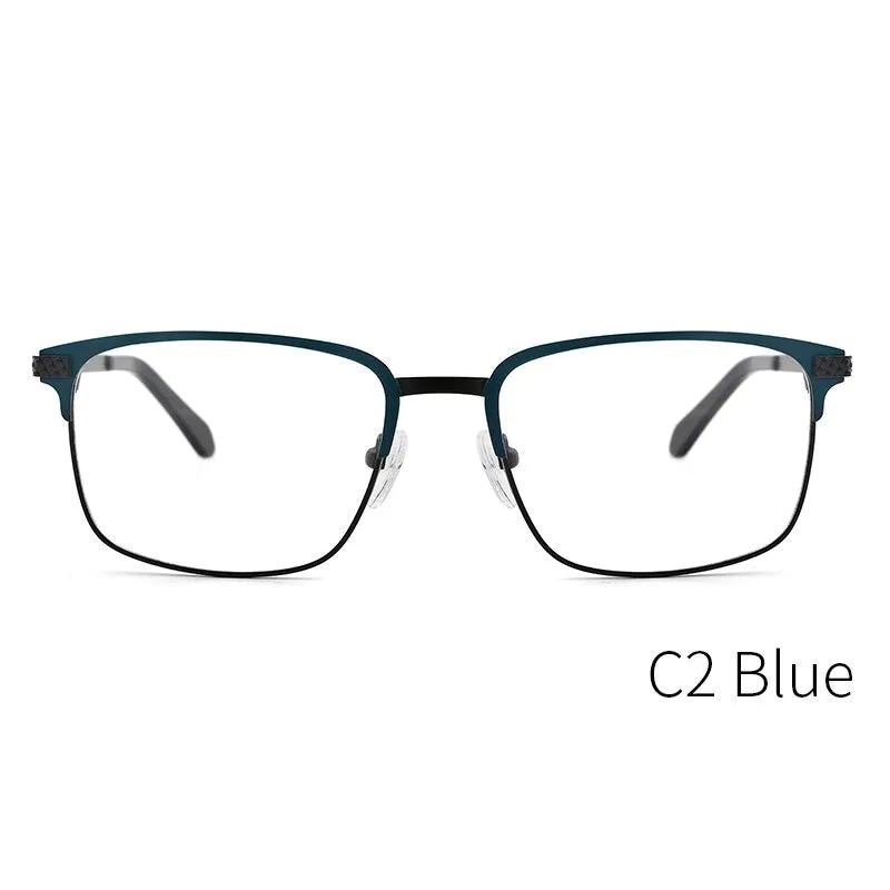 Kansept Men's Full Rim Square Stainless Steel Alloy Frame Eyeglasses Tm004