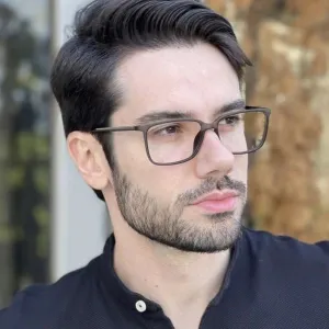 Kansept Men's Full Rim Square Tr 90 Eyeglasses 95861
