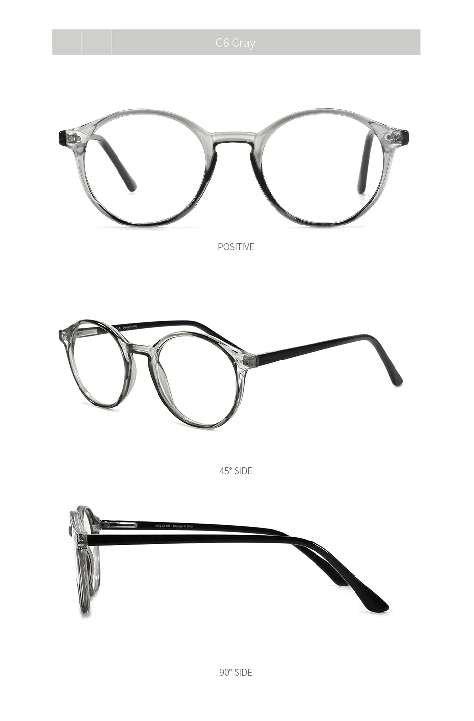 Kansept Unisex Full Rim Round Acetate Titanium Frame Eyeglasses Cp1007