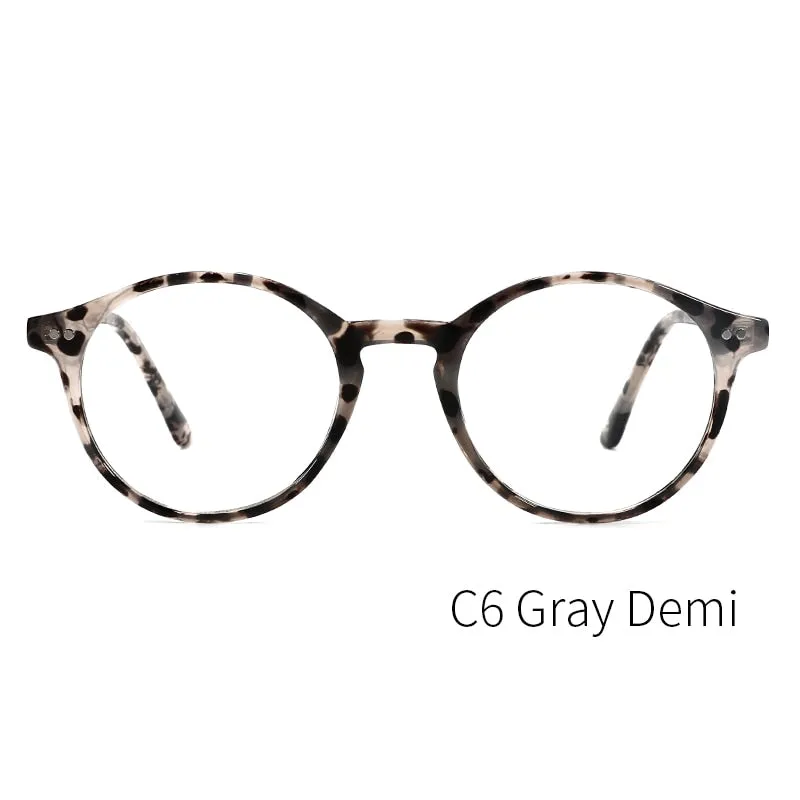 Kansept Unisex Full Rim Round Acetate Titanium Frame Eyeglasses Cp1007