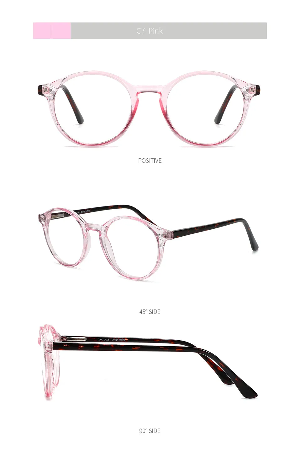 Kansept Unisex Full Rim Round Acetate Titanium Frame Eyeglasses Cp1007