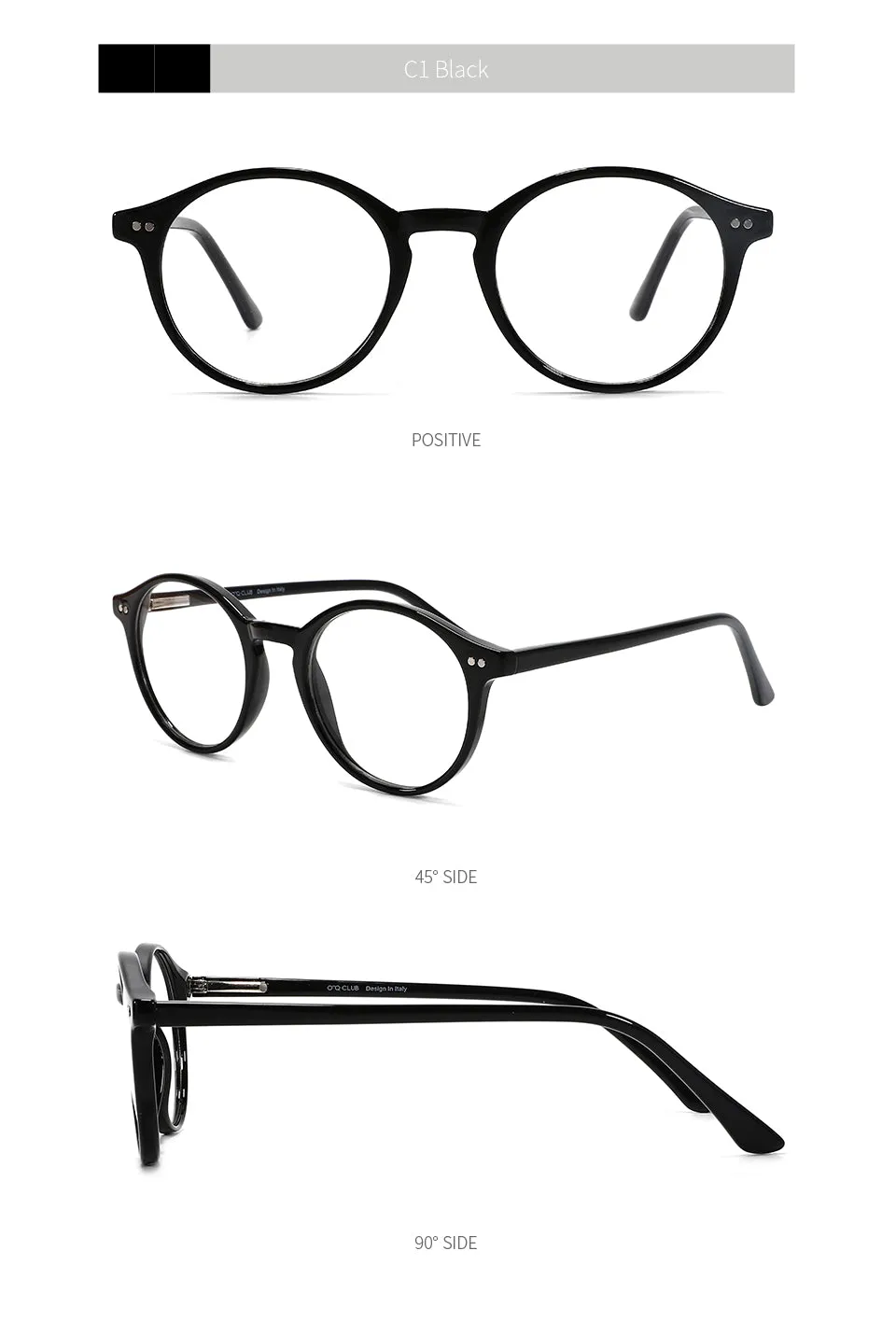 Kansept Unisex Full Rim Round Acetate Titanium Frame Eyeglasses Cp1007