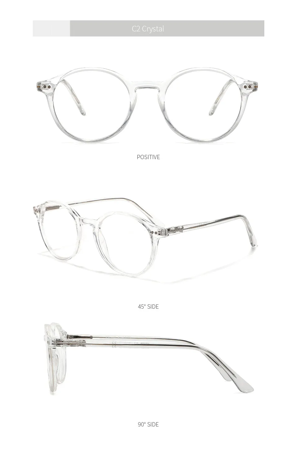 Kansept Unisex Full Rim Round Acetate Titanium Frame Eyeglasses Cp1007