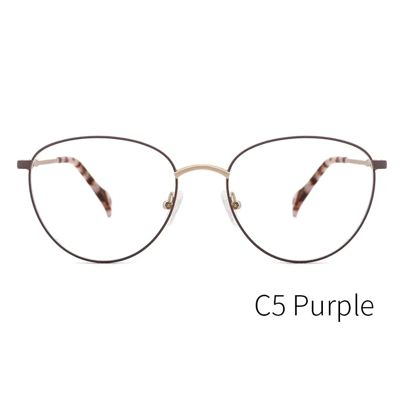 Kansept Women's Full Rim Round Stainless Steel Frame Eyeglasses 2329