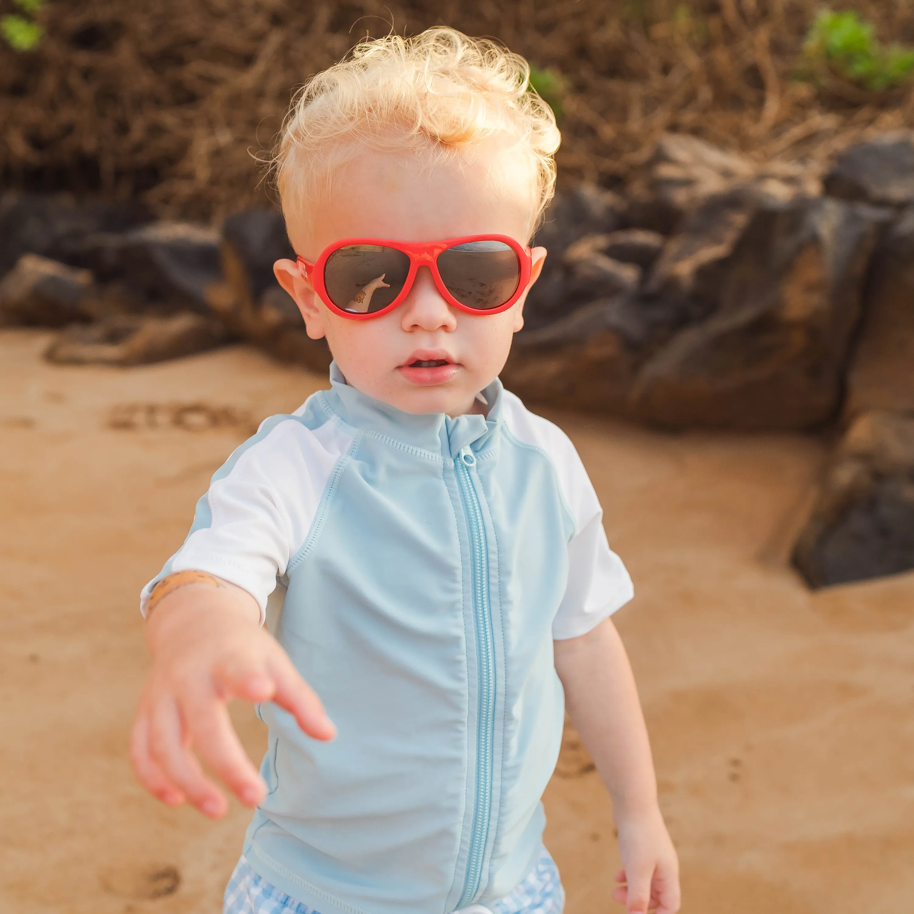 Kids Aviator Sunglasses - Red