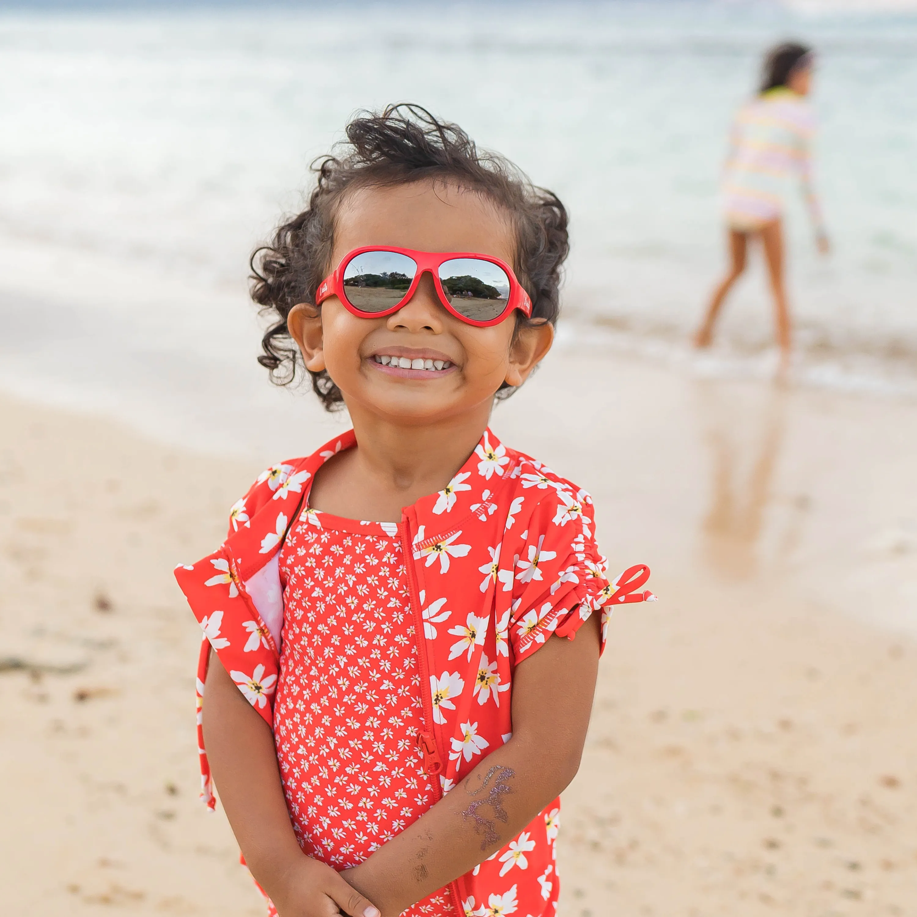Kids Aviator Sunglasses - Red