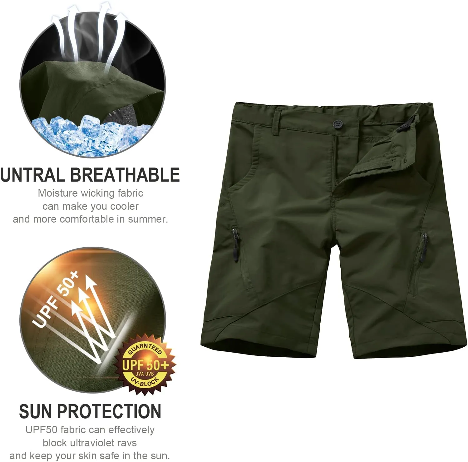 Kids' Cargo Pants, Boy's Casual Outdoor Quick Dry Waterproof Hiking Climbing Convertible Trousers