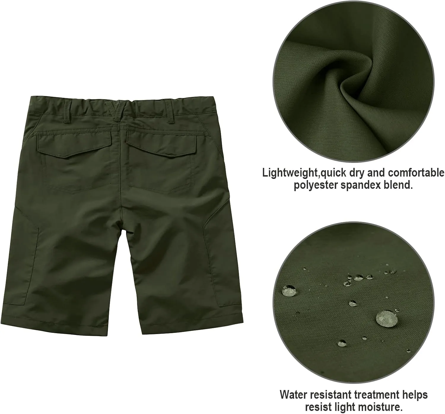 Kids' Cargo Pants, Boy's Casual Outdoor Quick Dry Waterproof Hiking Climbing Convertible Trousers