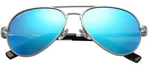 Kids Classic Blue Polarized Aviator Sunglasses