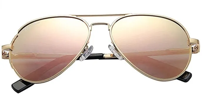 Kids Classic Gold Polarized Aviator Sunglasses