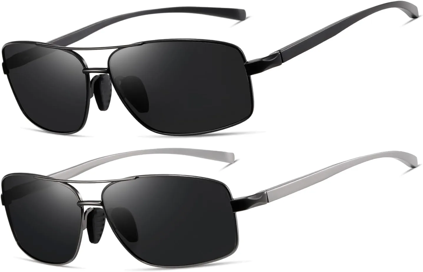 kimorn Polarized Aviator Sunglasses for Men Lightweight Rectangular Metal Frame Sun Glasses UV400 Protection AE1784