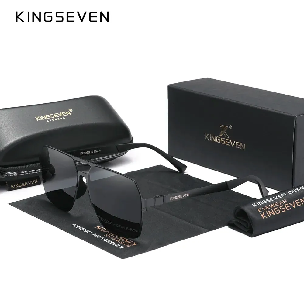 KINGSEVEN 2023 New Driving Men's Polarized Sunglasses Ultra Thin Temples Pilot Sun Glasses For Men UV400 Retro Eyewear