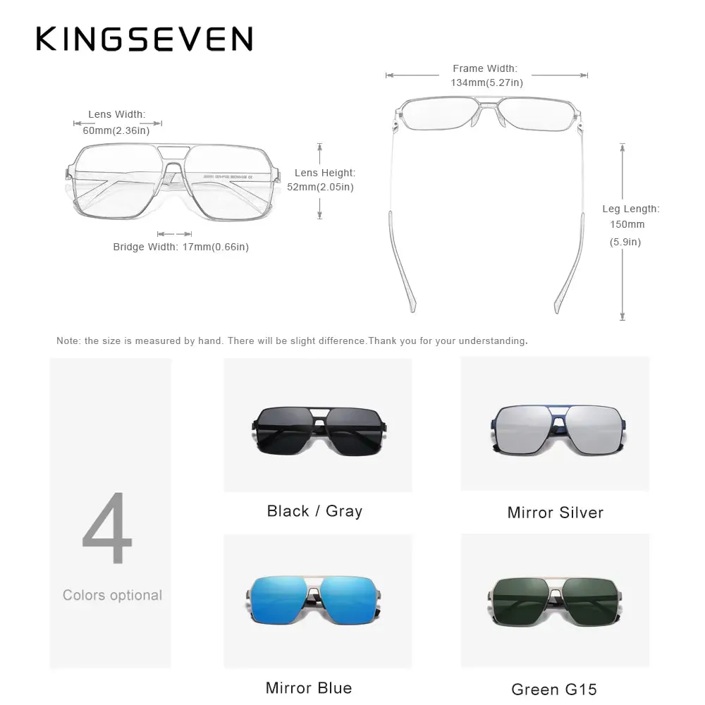 KINGSEVEN 2023 New Driving Men's Polarized Sunglasses Ultra Thin Temples Pilot Sun Glasses For Men UV400 Retro Eyewear