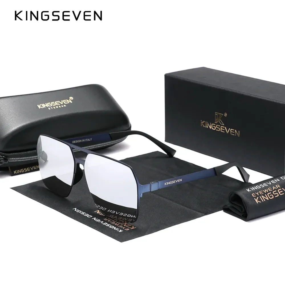KINGSEVEN 2023 New Driving Men's Polarized Sunglasses Ultra Thin Temples Pilot Sun Glasses For Men UV400 Retro Eyewear