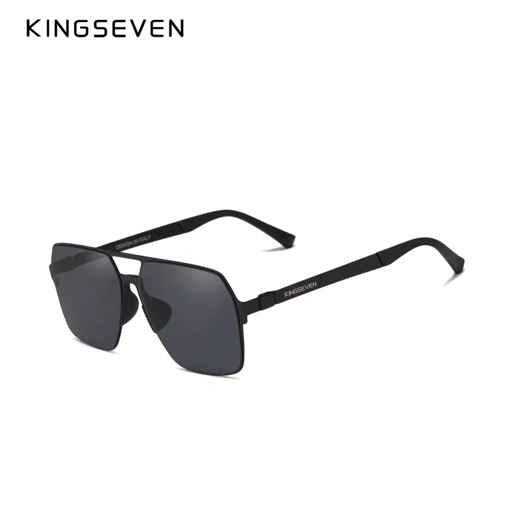 KINGSEVEN 2023 New Driving Men's Polarized Sunglasses Ultra Thin Temples Pilot Sun Glasses For Men UV400 Retro Eyewear