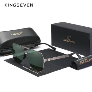 KINGSEVEN 2023 New Driving Men's Polarized Sunglasses Ultra Thin Temples Pilot Sun Glasses For Men UV400 Retro Eyewear