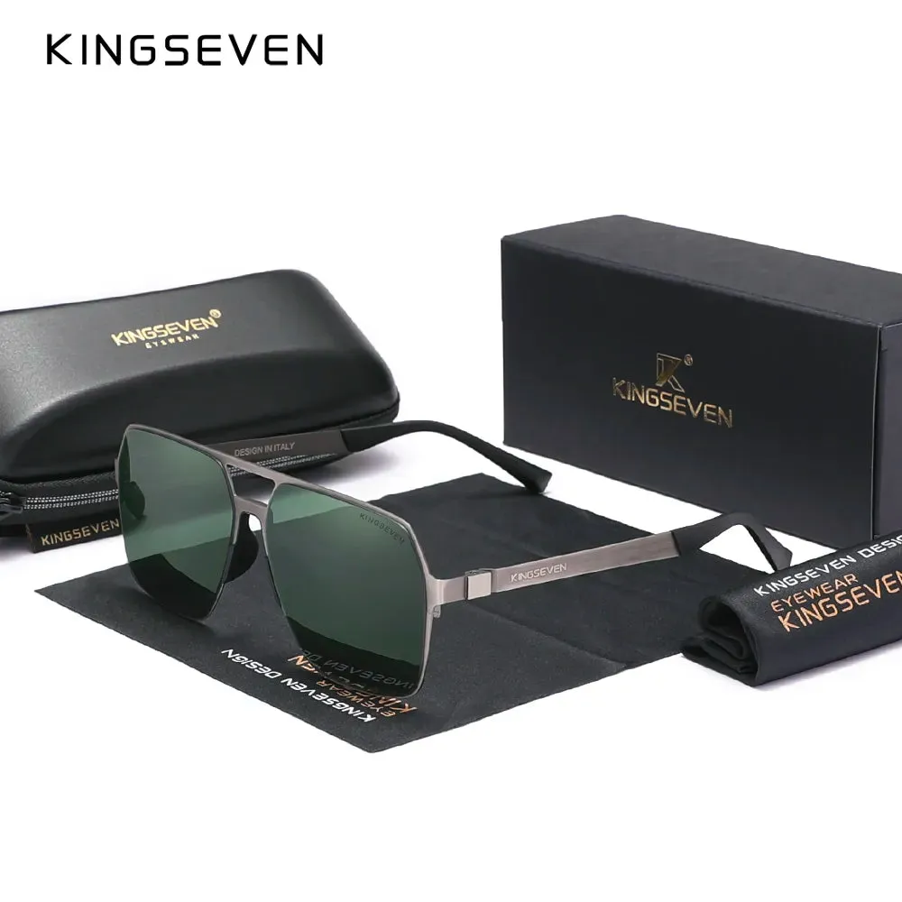 KINGSEVEN 2023 New Driving Men's Polarized Sunglasses Ultra Thin Temples Pilot Sun Glasses For Men UV400 Retro Eyewear
