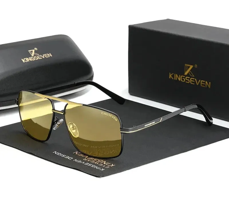 KINGSEVEN NEW Fashion Men's Glasses Polarized Fishing Driving Sunglasses Brand Men Women Stainless steel Material Gafas De Sol
