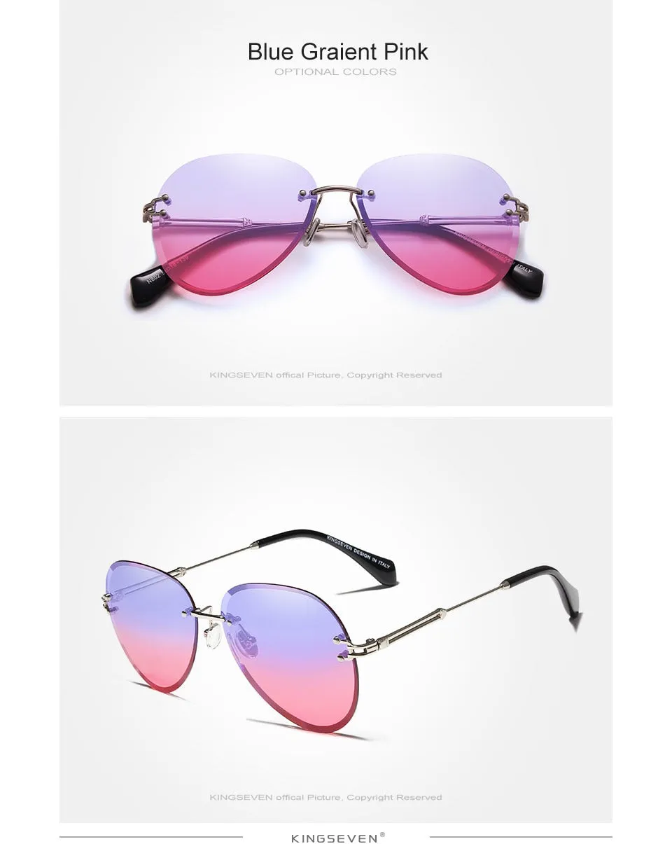 Kingseven Rimless Women Sunglasses Gradient N802Ns