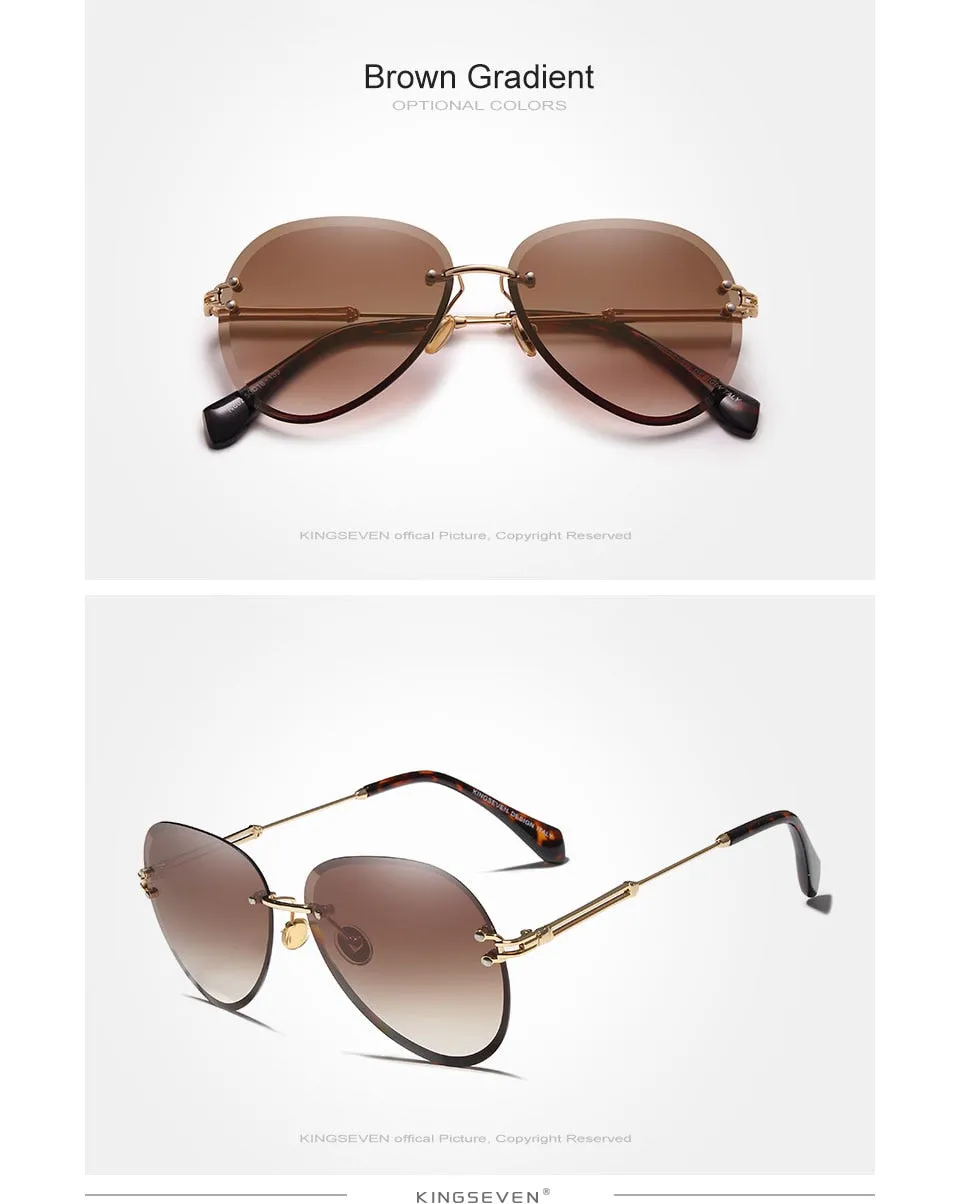 Kingseven Rimless Women Sunglasses Gradient N802Ns