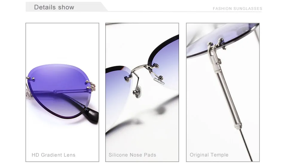 Kingseven Rimless Women Sunglasses Gradient N802Ns