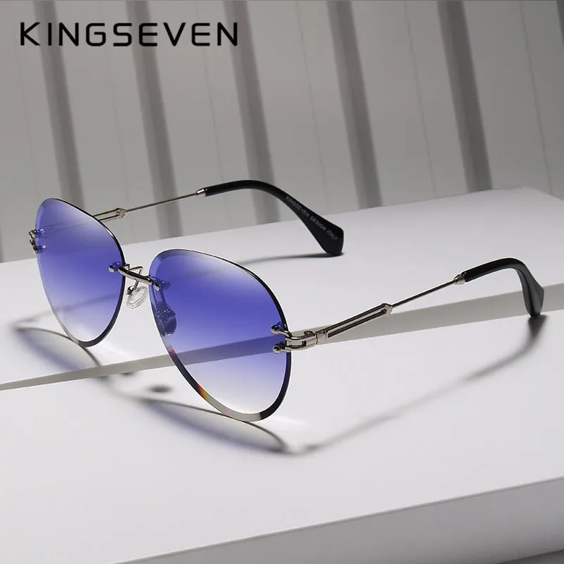 Kingseven Rimless Women Sunglasses Gradient N802Ns