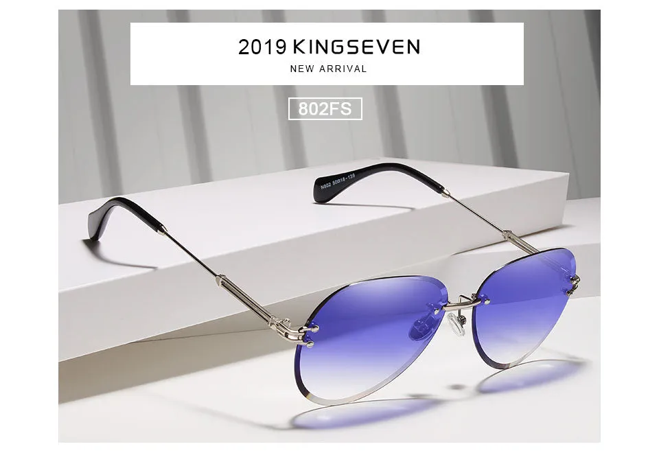 Kingseven Rimless Women Sunglasses Gradient N802Ns