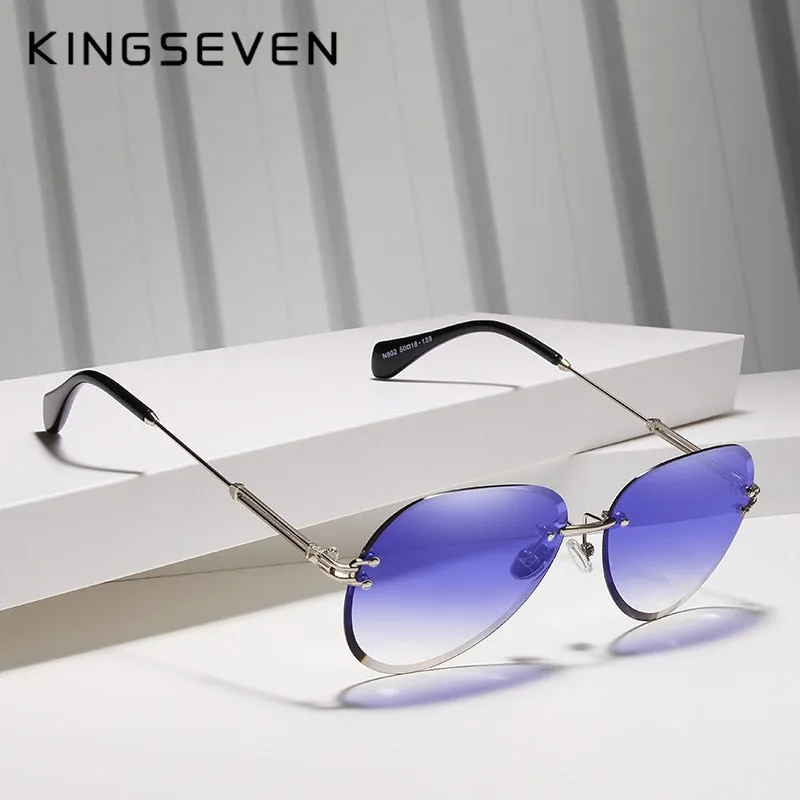 Kingseven Rimless Women Sunglasses Gradient N802Ns
