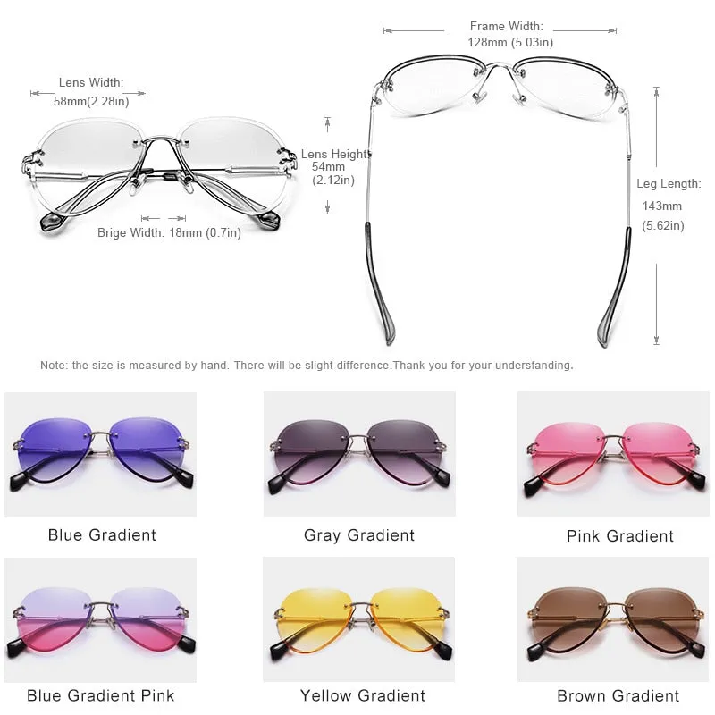 Kingseven Rimless Women Sunglasses Gradient N802Ns