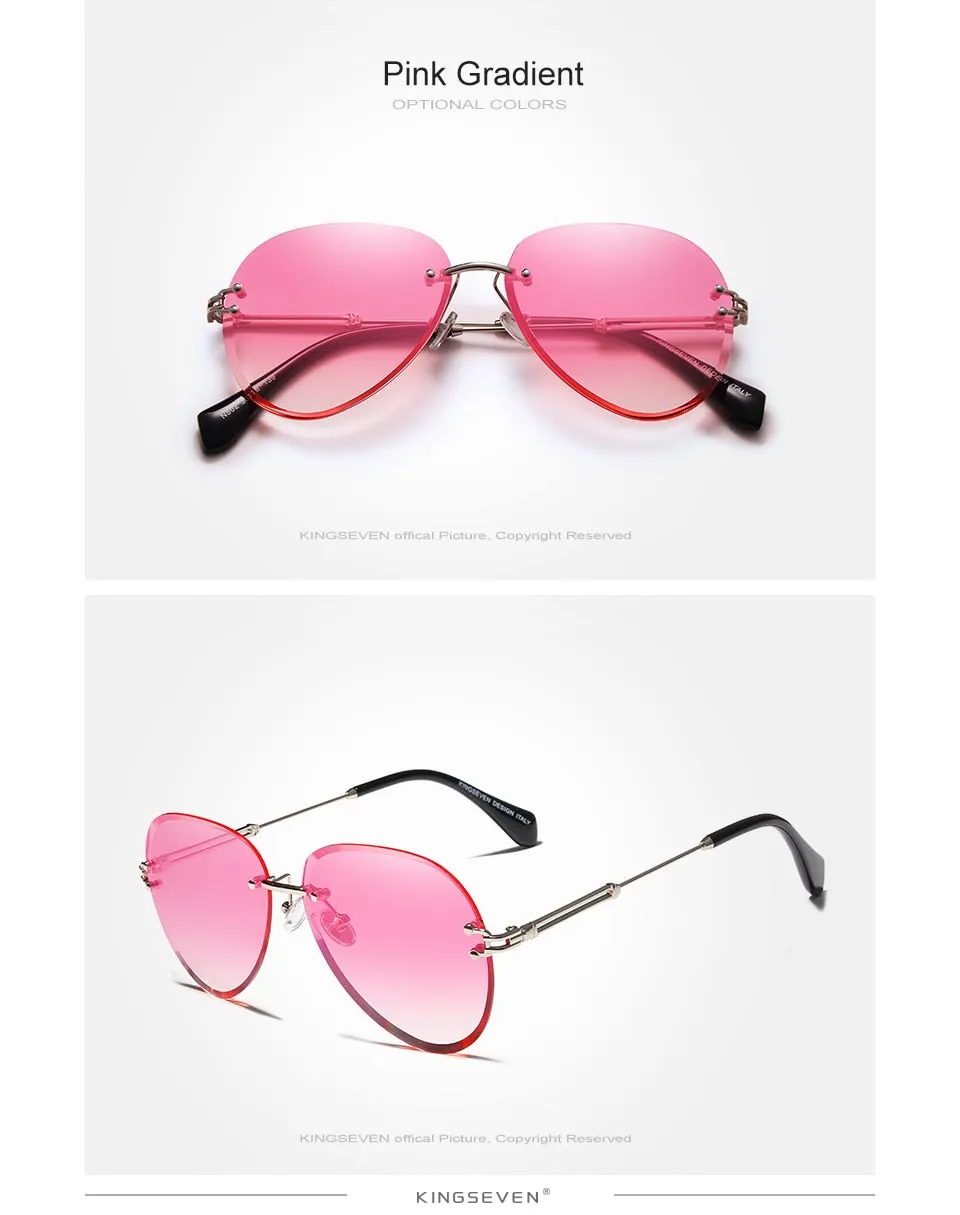Kingseven Rimless Women Sunglasses Gradient N802Ns