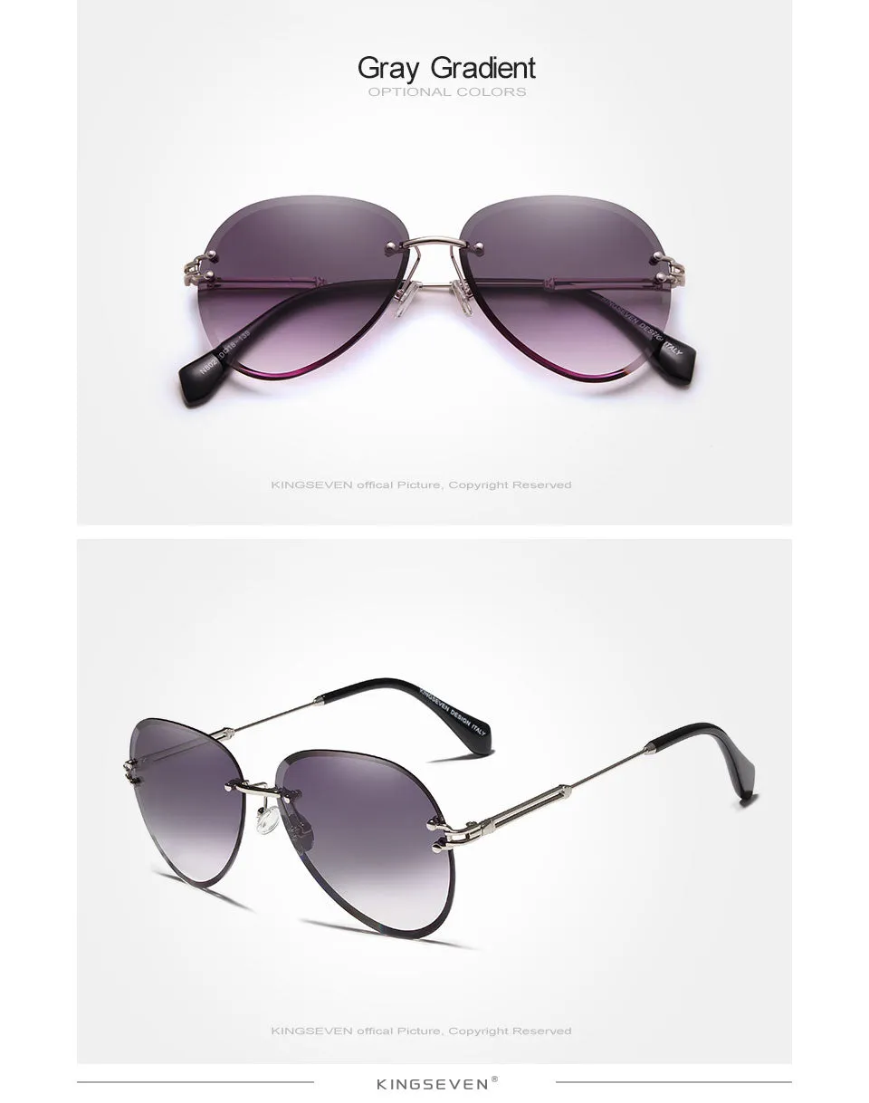 Kingseven Rimless Women Sunglasses Gradient N802Ns