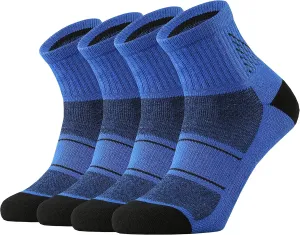 KMM Men's Merino Wool Low Cut Ankle Socks Lightweight Quarter Cushion Anti Blisters Outdoor Hiking Hike Cycling Trail Running