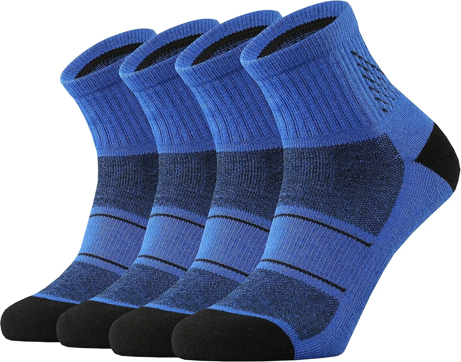 KMM Men's Merino Wool Low Cut Ankle Socks Lightweight Quarter Cushion Anti Blisters Outdoor Hiking Hike Cycling Trail Running