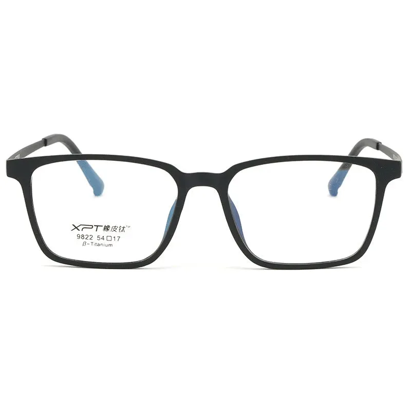 Kocolior Men's Full Rim Large Square Tr 90 Titanium Eyeglasses 9822