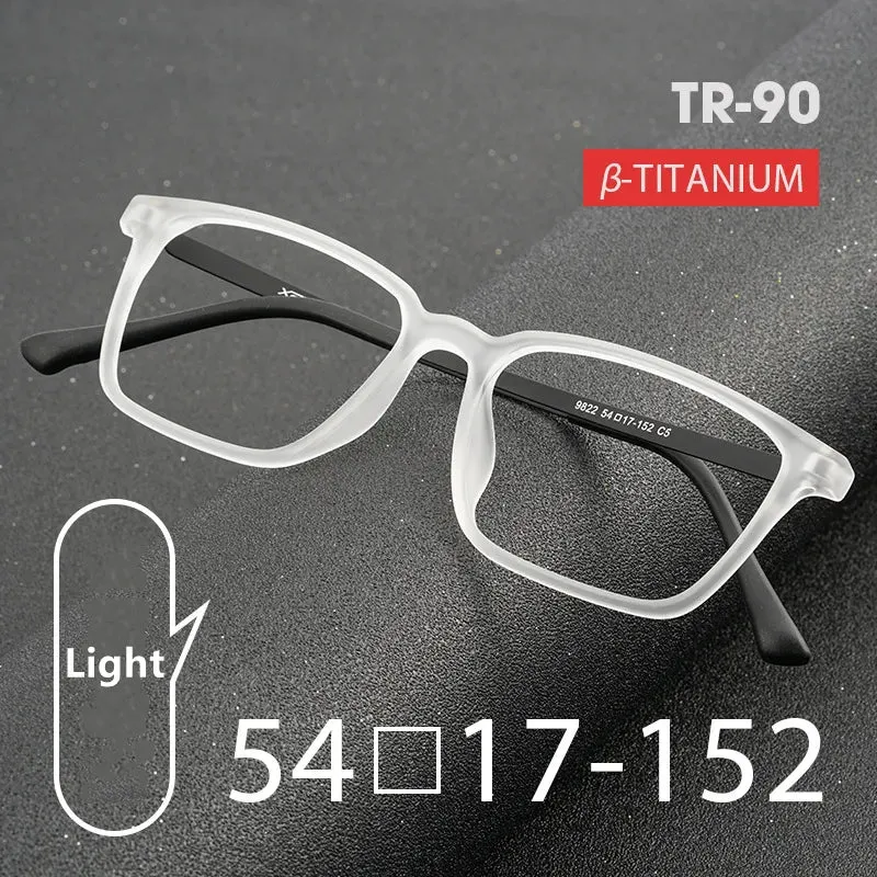 Kocolior Men's Full Rim Large Square Tr 90 Titanium Eyeglasses 9822