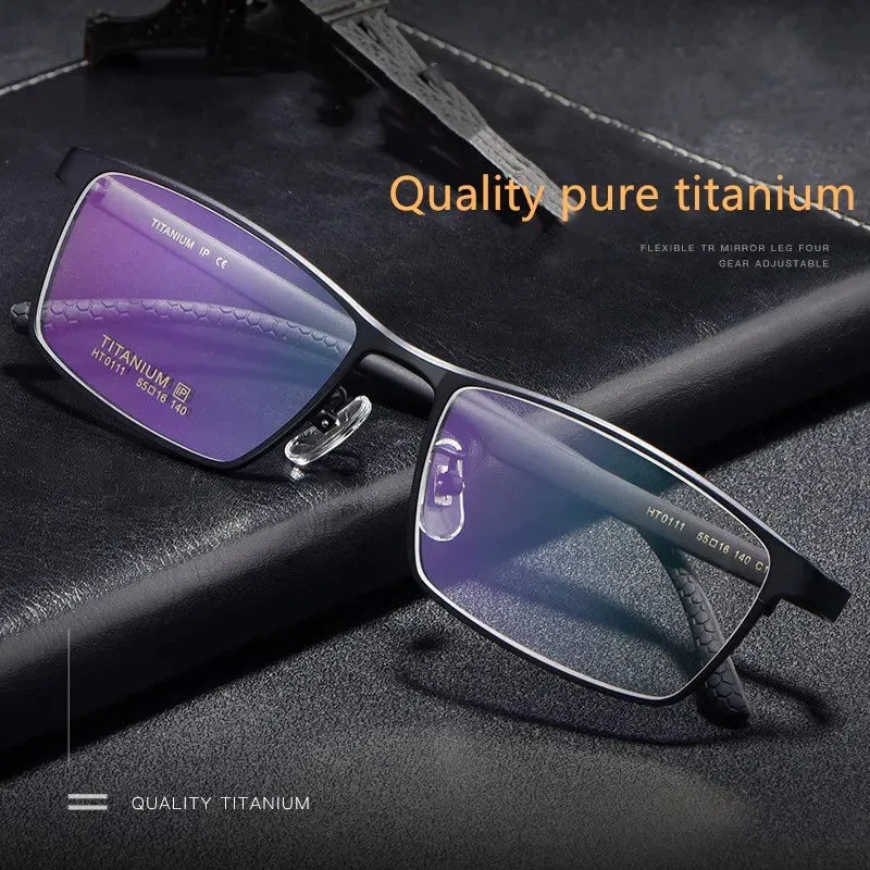 Kocolior Men's Full Rim Square Titanium Eyeglasses T0111