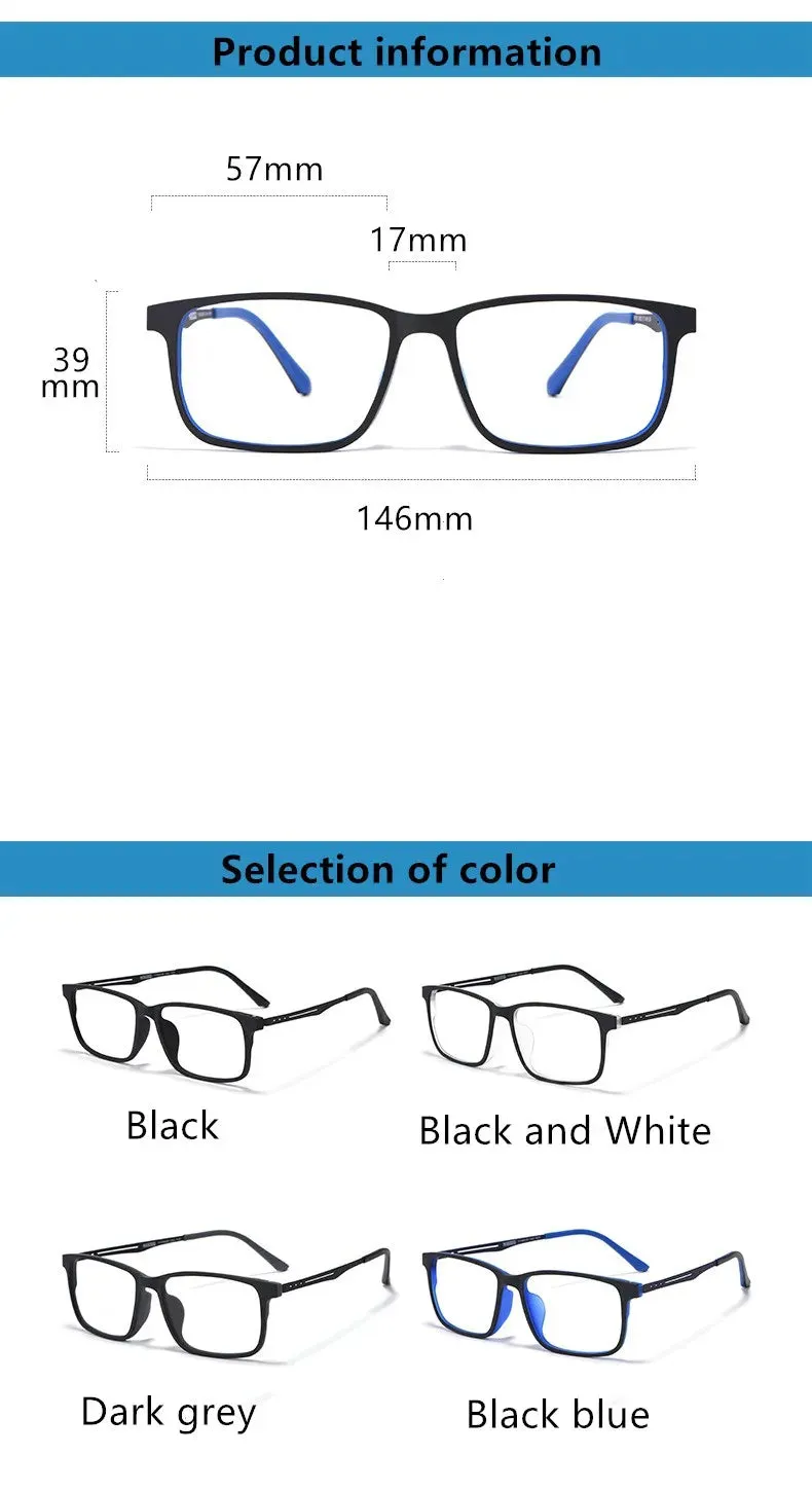 Kocolior Unisex Full Rim Square Titanium Eyeglasses 5638