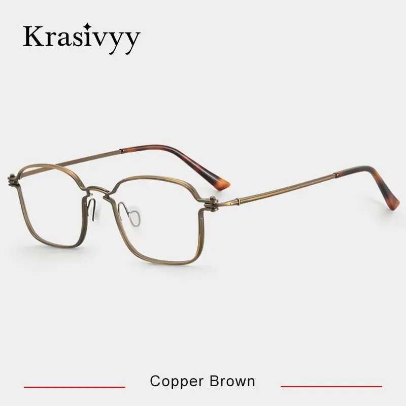 Krasivyy Men's Full Rim Square Titanium Eyeglasses Rlt5898