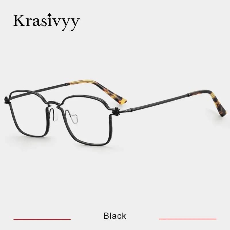 Krasivyy Men's Full Rim Square Titanium Eyeglasses Rlt5898