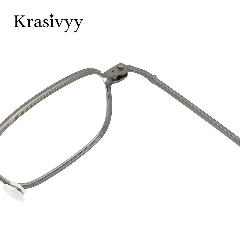 Krasivyy Men's Full Rim Square Titanium Eyeglasses Rlt5898