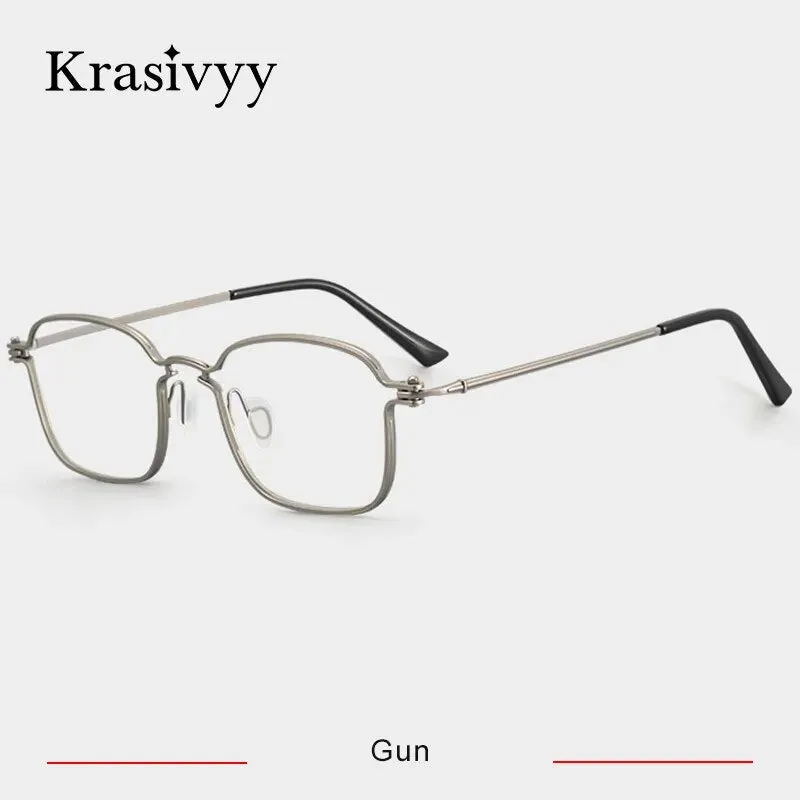 Krasivyy Men's Full Rim Square Titanium Eyeglasses Rlt5898