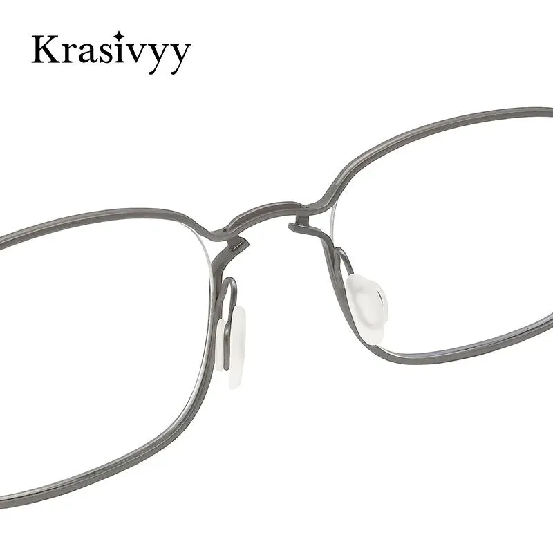 Krasivyy Men's Full Rim Square Titanium Eyeglasses Rlt5898