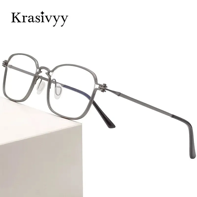 Krasivyy Men's Full Rim Square Titanium Eyeglasses Rlt5898