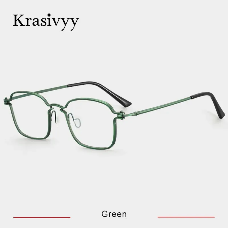 Krasivyy Men's Full Rim Square Titanium Eyeglasses Rlt5898