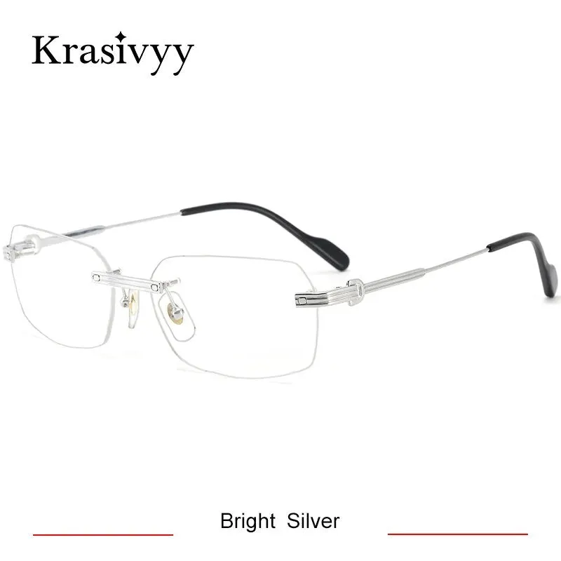 Krasivyy Men's Rimless Square Titanium Eyeglasses Kr0271s
